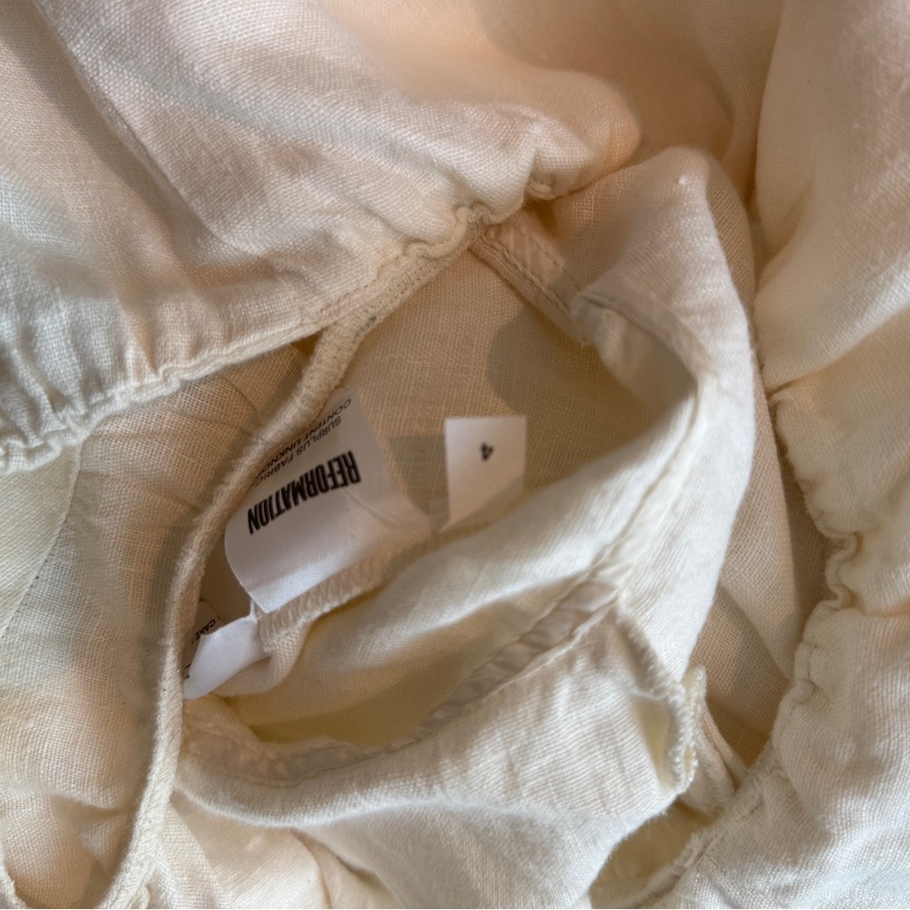 Reformation Botanica Linen Midi Dress White Size 4 Bridal Shower Coastal Cottage - Picture 9 of 9